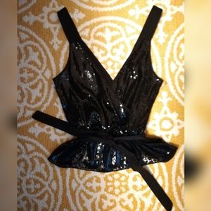 NWT black sequin top